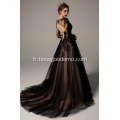 Robe de mariée en tulle à manches longues lmperial noire